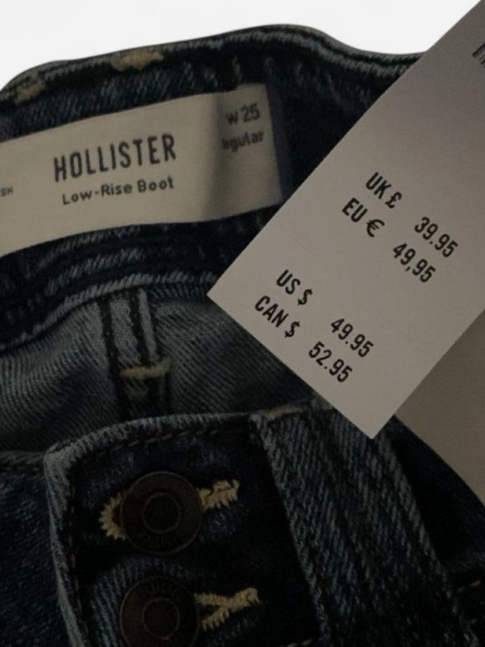 Hollister Dark Blue Low-Rise Bootcut Jeans